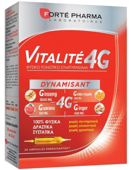 Forte Pharma Vitalite 4G Dynamisant 20 Ampoules x 10ml