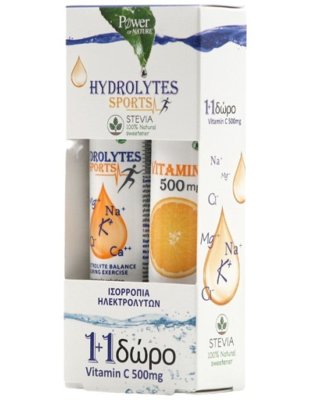 Power Health Hydrolytes Sports with Stevia & Vitamin C 500mg 20 + 20 Effervescent tabs
