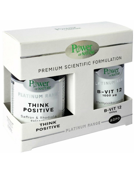 Power Health Platinum Think Positive 30 Caps & Vitamin B-12, 20 Caps