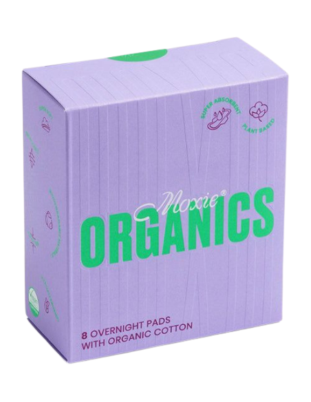 Moxie Organics Overnight Pads with Wings 8pcs