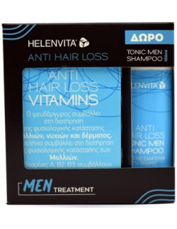 Helenvita Anti Hair Loss Vitamins 60 caps & ΔΩΡΟ Tonic Men Shampoo 100ml
