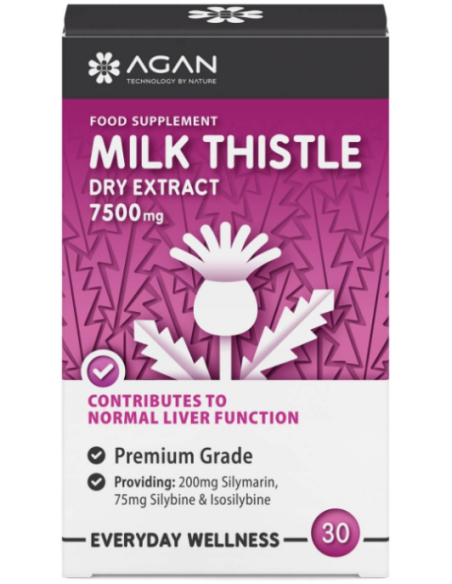 Agan Milk Thistle Dry Extract 7500mg 30 Tabs