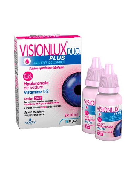 Novax Visionlux Plus Duo 0,3% Lubricating Eye drops 2x10ml