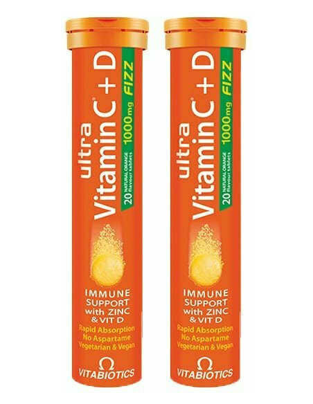 Vitabiotics Ultra Vitamin C + D 1000mg Fizz 20 Effer. Tabs 2 x 20 Tabs