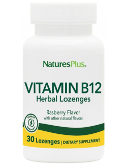 Natures Plus Vitamin B-12, 30 Herbal Lozenges
