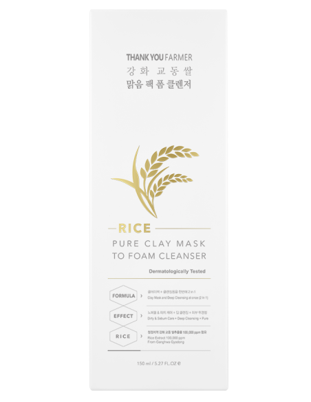 Thank You Farmer Rice Pure Clay Mask To Foam Cleanser 150ml