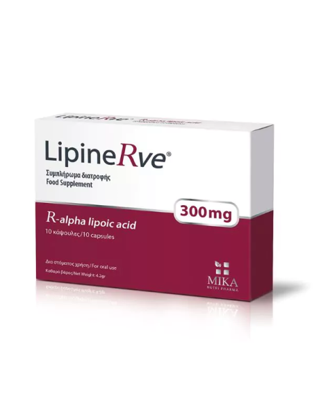 Mika LipineRve R-alpha lipoic acid 300mg 10 caps