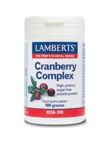 Lamberts Cranberry Complex, Powder 100gr (με βιταμίνη C και φρουκτο-ολιγοσακχαρίτες FOS)