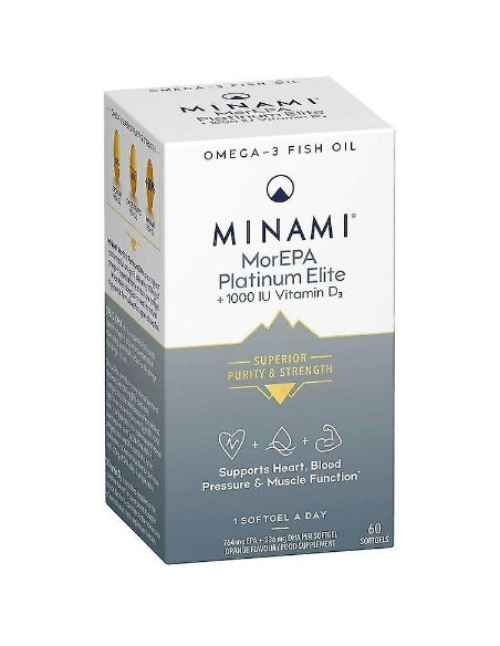 Minami MorEPA Platinum Elite + Vit.D3 +Omega3 Fish Oil + EPA + DHA σε υψηλή συγκέντρωση 60softgels