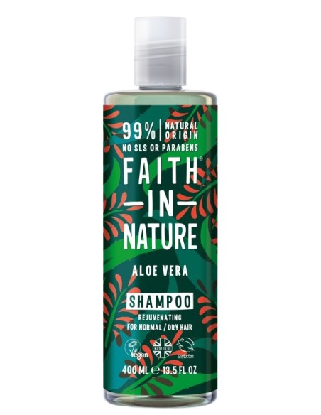 FAITH IN NATURE Shampoo aloe Vera Σαμπουάν Βιολογική Αλόη, 400ML