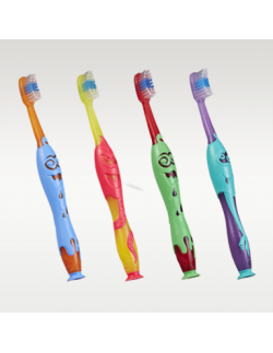 Elgydium Kids Monster Toothbrush Soft Απαλή Οδοντόβουρτσα 2-6 Years Πράσινο-Κόκκινο 1pce