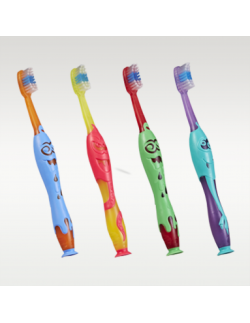 Elgydium Kids Monster Toothbrush Soft Απαλή Οδοντόβουρτσα 2-6 Years Μωβ-Πορτοκαλί 1pce