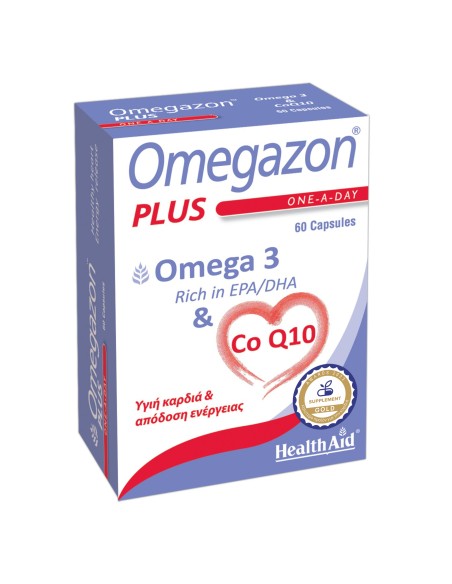 Health Aid Omegazon Plus, Omega 3 & CoQ10 30mg, 60 caps