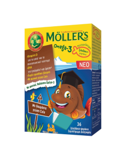 Moller's Omega-3 Kids Ζελεδάκια με Ω3 Λιπαρά Οξέα για Παιδιά με Γεύση Cola 36gummies