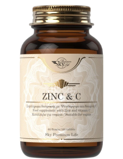 Sky Premium Life Zinc & Vitamin C Συμπλήρωμα Διατροφής με Ψευδάργυρο & Βιταμίνη C, 60tabs