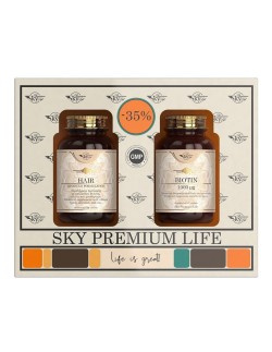Sky Premium Life PROMO Hair Συμπλήρωμα Διατροφής Για Υγιή Μαλλιά, 60tabs & Biotin 1000 mcg 60 veg.caps -35%