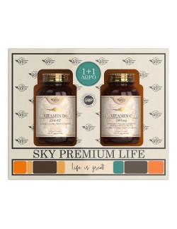 Sky Premium Life PROMO Vitamin D3 2500 IU 60tabs & Vitamin C 500mg 60tabs 1+1 ΔΩΡΟ
