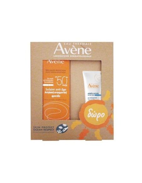 AVENE PROMO Solaire Anti-age Dry Touch SPF50+ 50ml & ΔΩΡΟ Avene Apres-Soleil After Sun Restorative Lotion 50ml