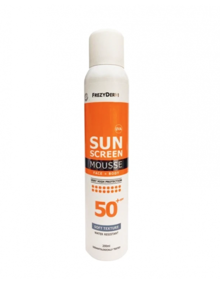 FREZYDERM SUN SCREEN MOUSSE Αντηλιακό προσώπου - σώματος σε μορφή mousseSpf 50 200ml