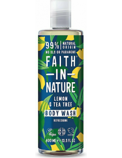 Faith in Nature Shower Gel Tea Tree & Lemon ΑφρόλουτροΈλαιο Τεϊόδενδρου & Βιολογικό Λεμόνι 400ml