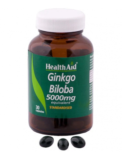 Health Aid Ginkgo Biloba Extract 5000mg Συμπλήρωμα για το Κυκλοφορικό σύστημα και τη μνήμη 30 caps