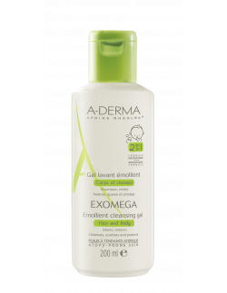 A-Derma Exomega Gel Lavant Emollient 2 en 1, 200ml