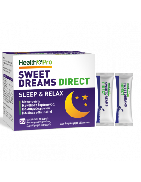 HEALTH PRO Sweet Dreams Direct, Συμπλήρωμα Διατροφής Για Ήρεμο Ύπνο 30 Φακελίσκοι