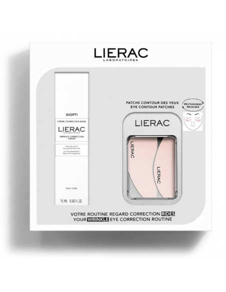 Lierac Set Diopti Wrinkle Correction Cream 15ml & Eye Contour Reusable Patches 1 Ζευγάρι