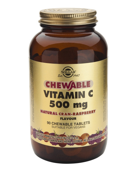 Solgar Vitamin C 500mg Chewable RaspBerry Tabs 90