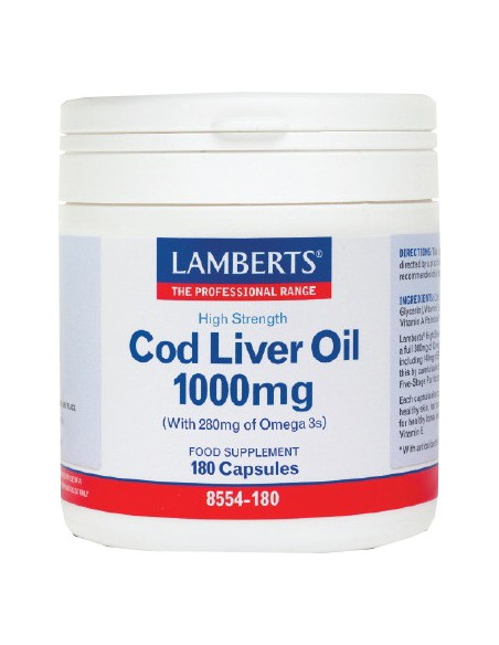 LAMBERTS Cod Liver Oil 1000mg 180 Caps