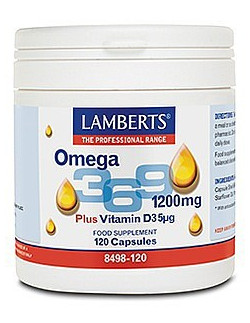 LAMBERTS Omega 3 6 9 Plus VitaminD3 5μg 120 Caps