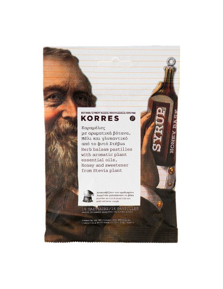 KORRES Herb Balsam Pastilles with Aromatic Plant Essential oils, Honey and Stevia 16 Pastilles