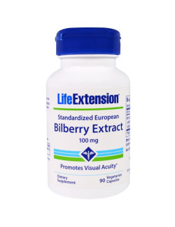 LIFE EXTENSION Bilberry Extract 36% Anthocyanis 100mg 90 Veg.Caps
